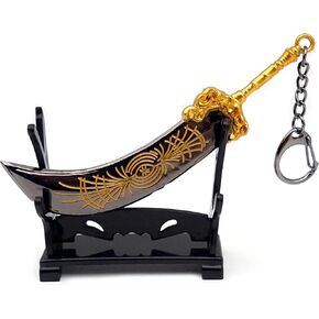 Mini Weapon Keychain For Men, 12cm Metal Mens Tiny Sword Keychain Pendant with Stand, Christmas Gifts For Gaming Fans