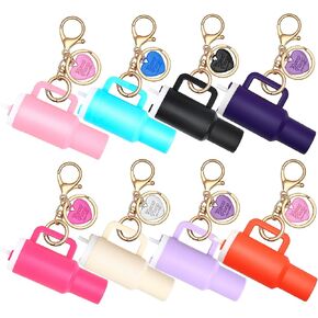 8pcs Mini Tumbler Keychain for Stanley Cup Cute Key Chain Charms Chapstick Holder for Women Purse Handbag Backpack