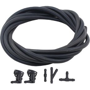 ApplianPar 2Pcs Windshield Wiper Washer Squirter Nozzle Spray Jet Kit and 3 Meters Fluid Hose Tube Connector Adapter for Ford Edge 2008-2011 Focus 2007-2010 Lincoln MKX