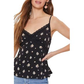 Forever 21 Women's Floral Print Lace-Trim Cami