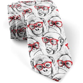 ( Character Monkey ) Fashion Novelty Necktie, Conversation Neckwear Ties Great for Party and Events