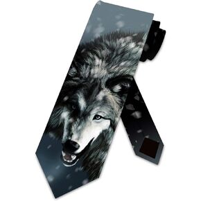 Three Rooker Wolf Ties Mens Animal Wolves Necktie