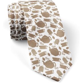 ( Tea Cups Teapots Different ) Fashion Novelty Necktie, Conversation Neckwear Ties Great for Party and Events