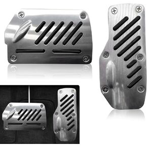 2 PCS CAR Tommoratic Transmission 5.51 "x 2.44" + 2.95 "× 4.92" مجموعة غطاء دواسة الفرامل السريعة ، سبيكة رطبة غير قابلة للانزلاق ، دواسة قدم رياضية مضادة للتشويش ، للسيارات (أسود)