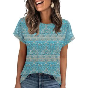 Ivicoer Womens Tops Lace Short Sleeve Blouses Dary Disual Summer Thirts Thirts Outfits