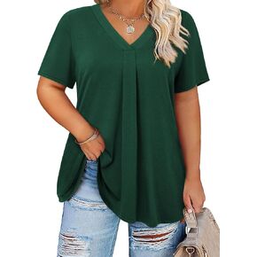 Siddhe Plus Summer Summer Tops for Women 2025 Tunic Tunic Tops Shorty Dary Casual Pleated V Deck Derts XL-5XL
