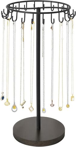 Mkono Necklace Holder Metal Jewelry Display Stand Necklace Organizer with 22 Hooks for Storage and Hanging Bracelet Keychain Home Room Deocr for Women,Gold in Saudi Arabia