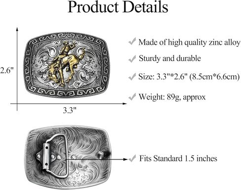 Western Cowboy Belt Buckle for Men Women, Horse Belt Buckle American Religious Belt Buckles Jeans Accessory in Saudi Arabia