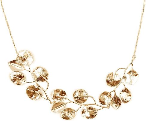Gold Leaf Necklace for Women - Trendy Chunky Statement Choker - Bohemian Summer Jewelry in Saudi Arabia