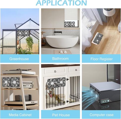 120mm x 4 Computer Fan with AC Plug Variable Speed 110V - 240V DIY Small Window Fan and for Mining Rig, AV Cabinets, Home Theater, Refrigerator, Greenhouse Cooling in Kuwait