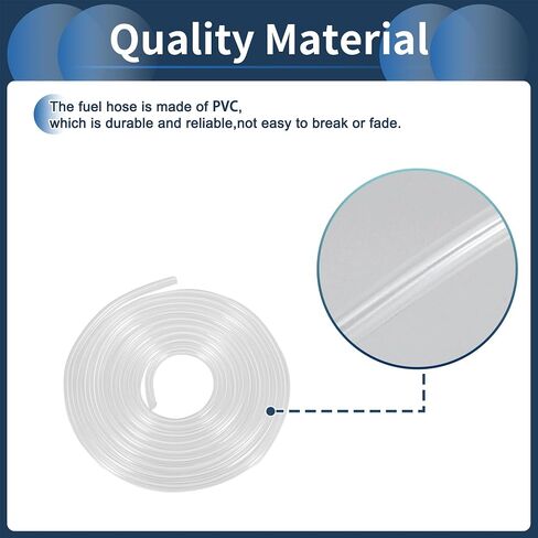خط وقود البنزين 10 أقدام 1/8 "خرطوم خط الوقود معرف 1/4" OD خرطوم أنبوب خط الغاز للمنشار ، وسلسلة القطع والبنزين المنفاخ محركات PowerSports واضحة in Kuwait