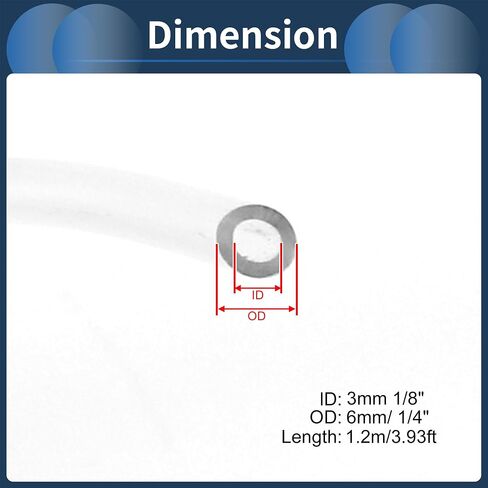 خط وقود البنزين 10 أقدام 1/8 "خرطوم خط الوقود معرف 1/4" OD خرطوم أنبوب خط الغاز للمنشار ، وسلسلة القطع والبنزين المنفاخ محركات PowerSports واضحة in Kuwait