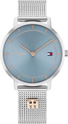 Tommy Hilfiger Women's Slim Quartz Watch, Stainless Steel Mesh Bracelet, Water Resistant 3 ATM, Elegant Minimal Design, Gift for Her, 35mm in Saudi Arabia