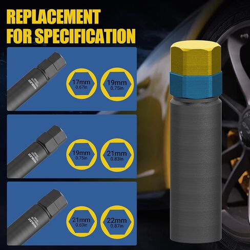 MABLEVI 10 Spline Lug Nut Socket, Compatible with Bimecc 10-Spline Lug Nut Key Replacement for TA20-17/19, 17MM,19MM Hex Drive Wheel Lock Removal Tool in Kuwait