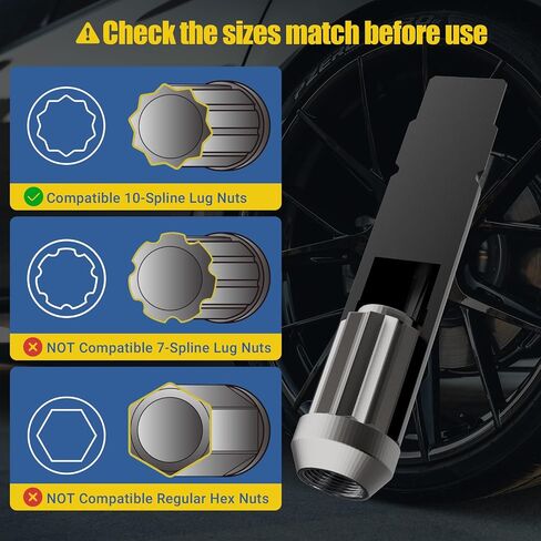 MABLEVI 10 Spline Lug Nut Socket, Compatible with Bimecc 10-Spline Lug Nut Key Replacement for TA20-17/19, 17MM,19MM Hex Drive Wheel Lock Removal Tool in Kuwait