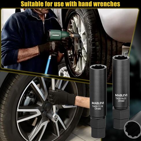 MABLEVI 10 Spline Lug Nut Socket, Compatible with Bimecc 10-Spline Lug Nut Key Replacement for TA20-17/19, 17MM,19MM Hex Drive Wheel Lock Removal Tool in Kuwait