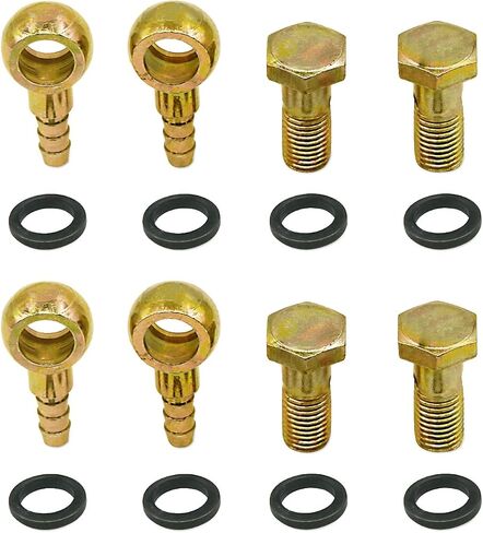 Banjo Bolt M12x1.5 10mm Banjo Bolt Bolt Hose Barbts Brake Line Line Adapter مع غسالات النحاس لسيارة الدراجات النارية (مجموعة من 4) in Saudi Arabia