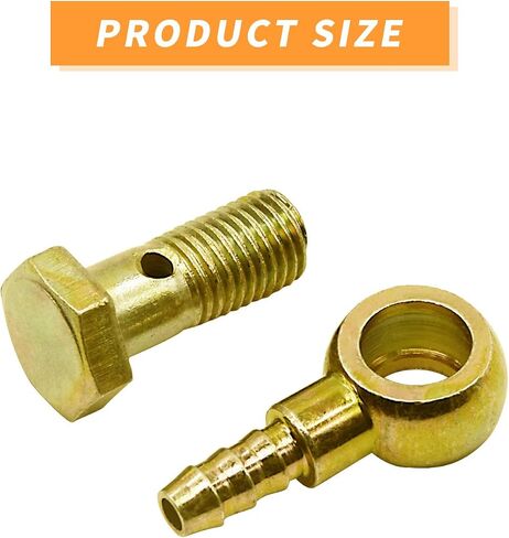 Banjo Bolt M12x1.5 10mm Banjo Bolt Bolt Hose Barbts Brake Line Line Adapter مع غسالات النحاس لسيارة الدراجات النارية (مجموعة من 4) in Saudi Arabia