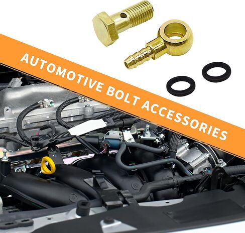 Banjo Bolt M12x1.5 10mm Banjo Bolt Bolt Hose Barbts Brake Line Line Adapter مع غسالات النحاس لسيارة الدراجات النارية (مجموعة من 4) in Saudi Arabia