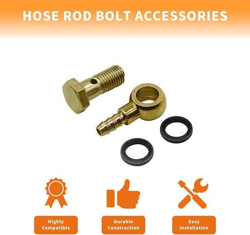 Banjo Bolt M12x1.5 10mm Banjo Bolt Bolt Hose Barbts Brake Line Line Adapter مع غسالات النحاس لسيارة الدراجات النارية (مجموعة من 4) in Saudi Arabia