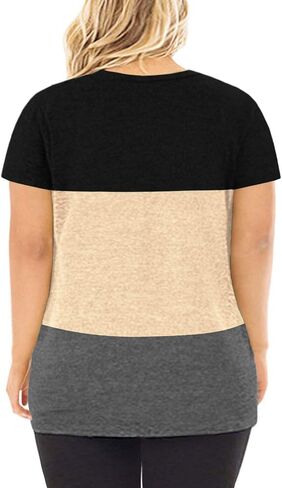 DOLNINE Women's Plus Size Knotted Tops Short Sleeve Tees Casual Tunics Blouses in Saudi Arabia