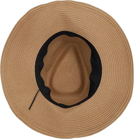 Mens Womens Western Cowboy Straw Hat Classic Brown Cowgirl Woven Sun Hat Roll Up Fedora Hat in Saudi Arabia