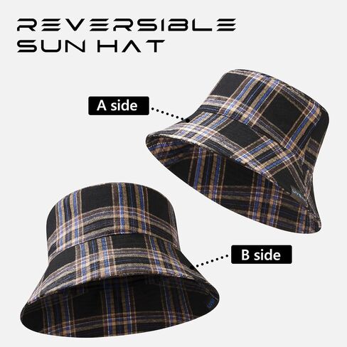 UPF 50+ Reversible Foldable Sun Bucket Hat for Hiking Fishing Beach Safari Men Women in Kuwait