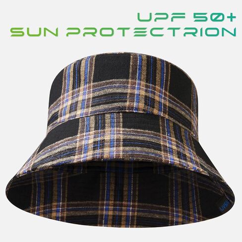UPF 50+ Reversible Foldable Sun Bucket Hat for Hiking Fishing Beach Safari Men Women in Kuwait