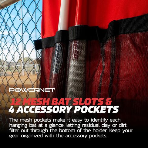 PowerNet Ultimate Coaching Team Bundle | Magnetic Lineup Board | Hanging Helmet Organizer | Fence Caddy for 12 Bats in Saudi Arabia