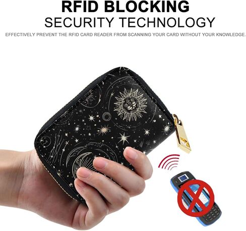 قوطية الخفافيش حامل بطاقة الائتمان للنساء RFID حظر فو فو محفظة محفظة صغيرة مع 9 فتحات بطاقة in Kuwait