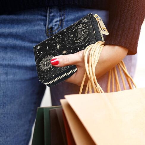 قوطية الخفافيش حامل بطاقة الائتمان للنساء RFID حظر فو فو محفظة محفظة صغيرة مع 9 فتحات بطاقة in Kuwait