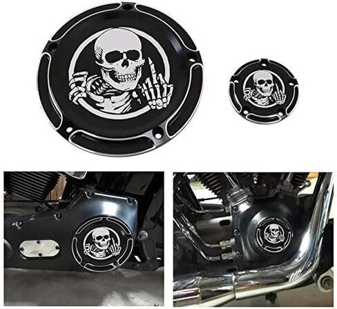 Aluminum Derby Cover Engine Timing Timer Cover Chain Inspection Cover for Harley Davidson Sportster Iron XL883 1200 Forty Eight Seventy Two 48 72 Nightster Roadster 2004-2019 3PCS (Black) in Saudi Arabia