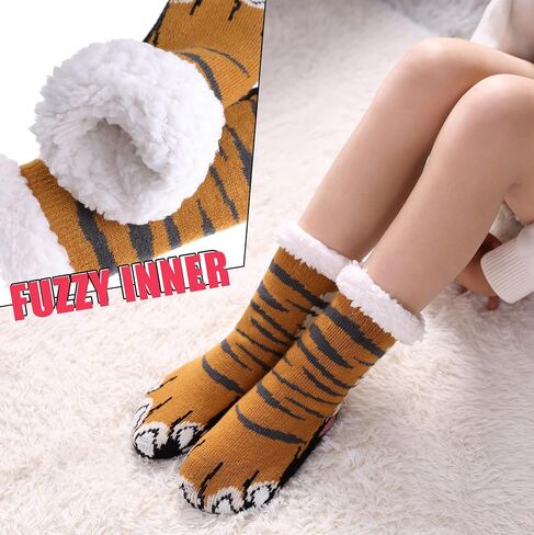 MQELONG Kids Slipper Fuzzy Socks Boys Girls Fluffy Fleece Lined Warm Plush Sherpa Winter Non Slip Christmas Home Socks in Saudi Arabia