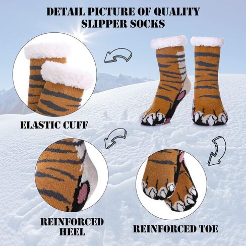 MQELONG Kids Slipper Fuzzy Socks Boys Girls Fluffy Fleece Lined Warm Plush Sherpa Winter Non Slip Christmas Home Socks in Saudi Arabia