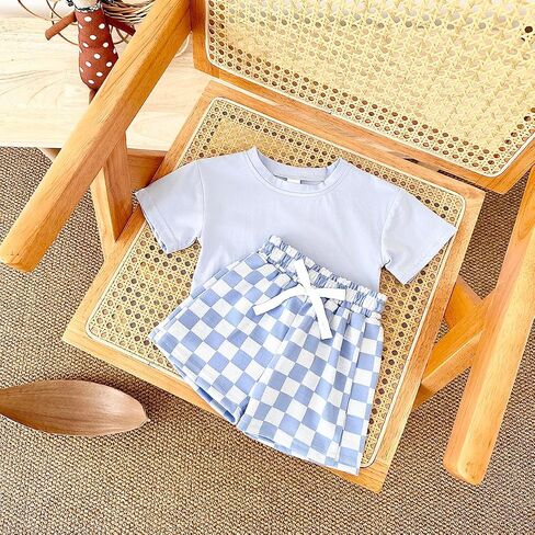 4Piece Baby Boys Summer Set Toddler Cotton Outfits 2 Short-Sleeve Tops + 2 Shorts in Saudi Arabia