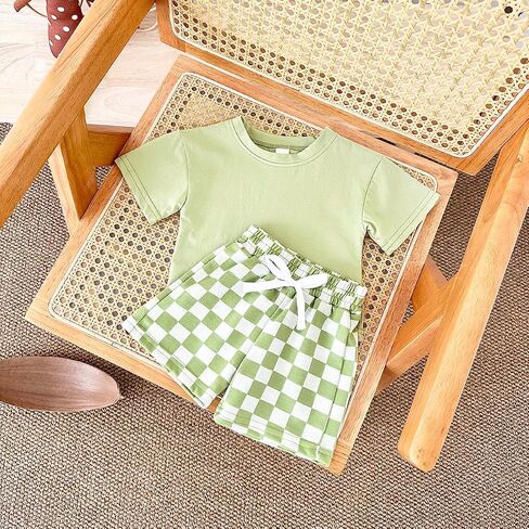 4Piece Baby Boys Summer Set Toddler Cotton Outfits 2 Short-Sleeve Tops + 2 Shorts in Saudi Arabia
