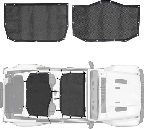 BESTAOO Sunshade Top Cover for 2024 2025 Jeep WranglerJL JLU 4 Door, Bikini Top Full Length Mesh Sun Shade Net, UV Protection (Black) in Saudi Arabia