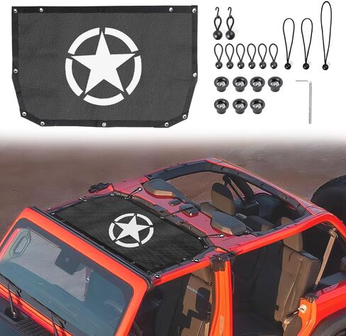 BESTAOO Sunshade Top Cover for 2024 2025 Jeep WranglerJL JLU 4 Door, Bikini Top Full Length Mesh Sun Shade Net, UV Protection (Black) in Saudi Arabia