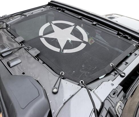 BESTAOO Sunshade Top Cover for 2024 2025 Jeep WranglerJL JLU 4 Door, Bikini Top Full Length Mesh Sun Shade Net, UV Protection (Black) in Saudi Arabia