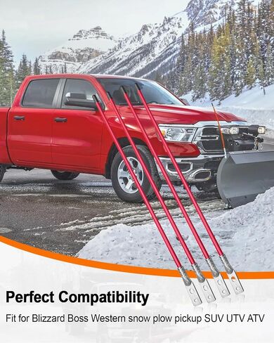 36 Inch Snow Plow Markers Blade Guides Fit for Blizzard Boss Western Snowplows Pickup Truck SUV UTV ATV, Orange 3/4'' Thickened Steel Wire Stainless Steel Joint, 2 Sets in Saudi Arabia