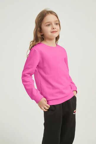 2-حزمة للجنسين الاطفال Crewneck البلوز طويلة الأكمام القطن البلوز للبنين والبنات (رفيعة) in Saudi Arabia