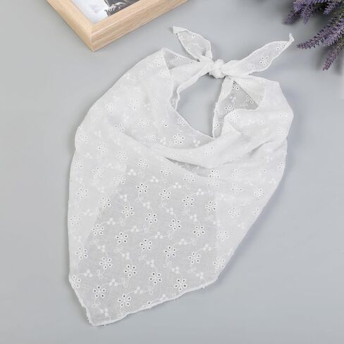 Hair Bandanas for Women Trendy Bandana Head Kerchief for Women’s Hair Cute Hair Scarf Headband White Adjustable Bandana in Kuwait