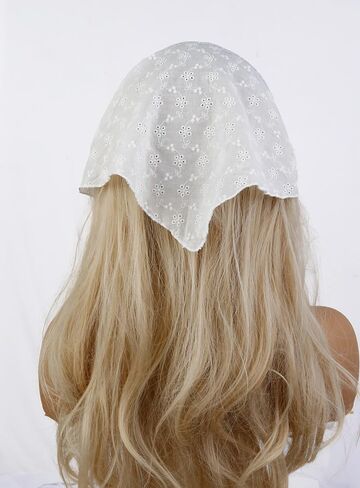 Hair Bandanas for Women Trendy Bandana Head Kerchief for Women’s Hair Cute Hair Scarf Headband White Adjustable Bandana in Kuwait