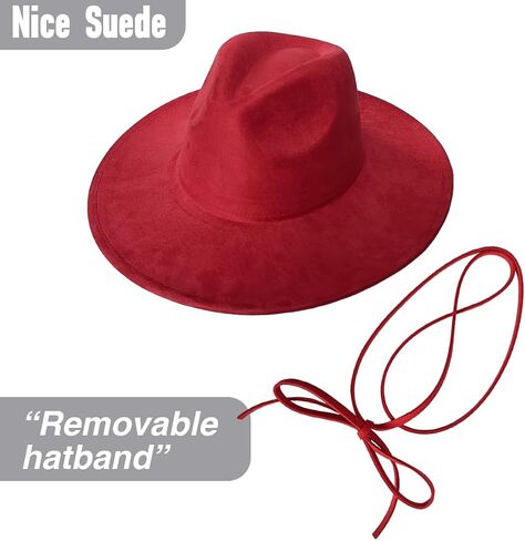 Fedora Hat for Women and Men, Classic Winter Wide Brim Felt Panama Hat Adjustable Suede Western Jazz Cap in Saudi Arabia