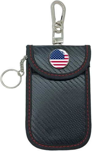 Car Key Faraday Bags, Faraday Pouch, Car RFID Blocking Holder Key Fob Protector Cage, Signal Block Anti-Theft Fob Case (US Flag, Black) in Saudi Arabia