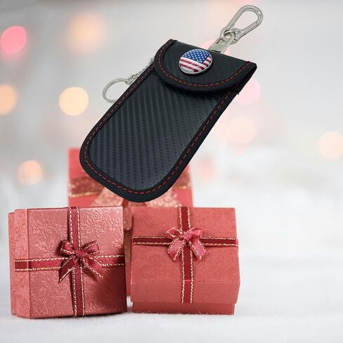 Car Key Faraday Bags, Faraday Pouch, Car RFID Blocking Holder Key Fob Protector Cage, Signal Block Anti-Theft Fob Case (US Flag, Black) in Saudi Arabia