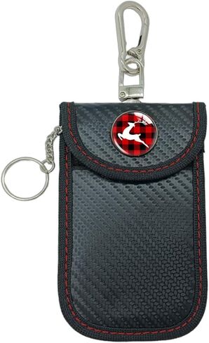 Car Key Faraday Bags, Faraday Pouch, Car RFID Blocking Holder Key Fob Protector Cage, Signal Block Anti-Theft Fob Case (US Flag, Black) in Saudi Arabia