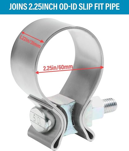 ESEWALAS 2 Pack Stainless Steel Narrow Band Exhaust Seal - 2.5 inch Muffler Clamp for Exhaust Resonator Repair Project in Saudi Arabia