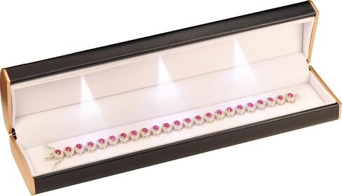 ثلاثة أضواء LED سوار سوار سوداء فاخرة بو الجلود قبة أعلى مصممة مع لون ذهبي مطلي على الجانبين سوار قلادة الحواهر أنكلري المجوهر in Kuwait