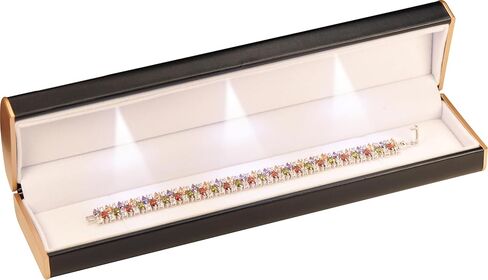 ثلاثة أضواء LED سوار سوار سوداء فاخرة بو الجلود قبة أعلى مصممة مع لون ذهبي مطلي على الجانبين سوار قلادة الحواهر أنكلري المجوهر in Kuwait